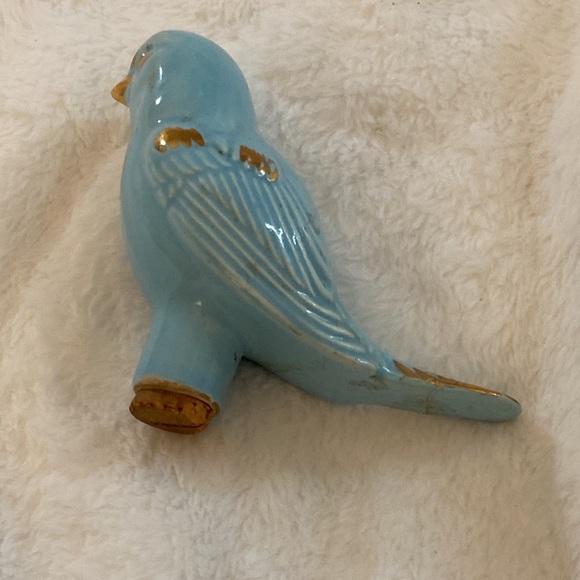 Vintage Pearl 22Kt. Gold blue bird on a tree branch salt & pepper shaker - Picture 3 of 16